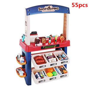 47 pcs Children Gift Home Buy Supermarket Cashier Funny Kids Pretend Play Learning Educational Cash Register Toy for birthday