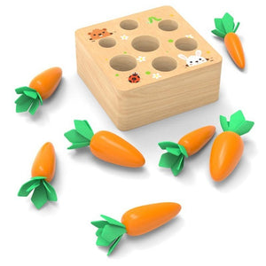 Wooden Block Pulling Carrot Game Kids Montessori Toy Block Set Cognition Ability Alpinia Toy Interactive