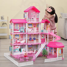 Load image into Gallery viewer, Play House Toys Model Princess Castle Set Dollhouse Model Villa House Children Birthday Gift
