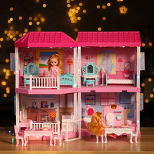 Load image into Gallery viewer, Play House Toys Model Princess Castle Set Dollhouse Model Villa House Children Birthday Gift
