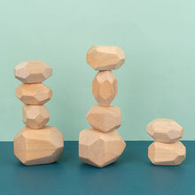 Load image into Gallery viewer, Montessori Educational Wooden Colored Stone Jenga Building Block Toy Creative Nordic Style Stacking Game Rainbow Wooden Toy Gif
