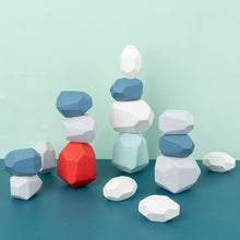 Load image into Gallery viewer, Montessori Educational Wooden Colored Stone Jenga Building Block Toy Creative Nordic Style Stacking Game Rainbow Wooden Toy Gif
