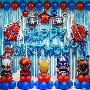 Hot 1 Sets Avengers  Foil Balloon Superhero Helium Kids Toys Spiderman Captain America Balloon Child Birthday Party Supplies
